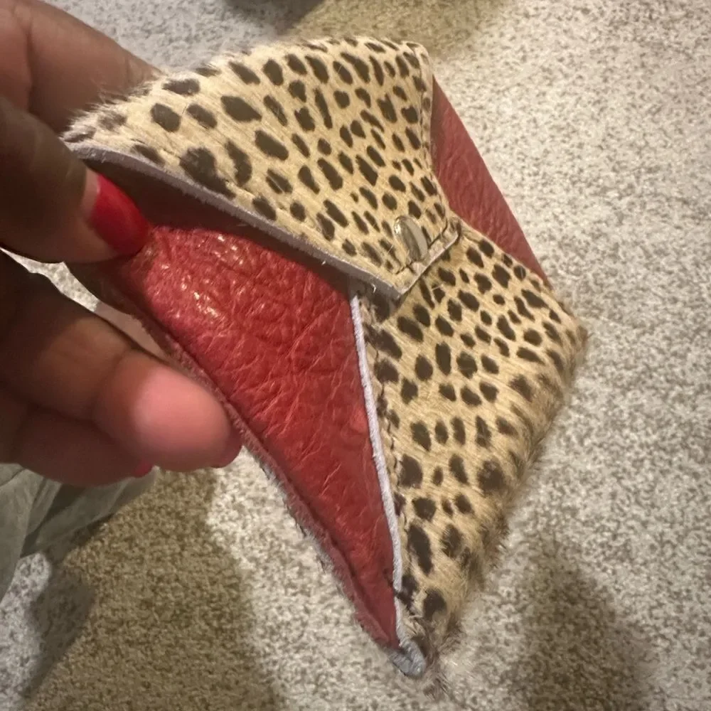 Izzimo Leather & Mohair Square Change Purse